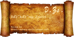 Dékány Zsolt névjegykártya