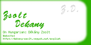 zsolt dekany business card